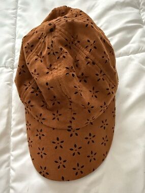 Tan Suede-Look Laser Cut Cap